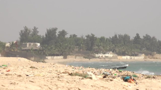 Heat vibrant air in the African beach - heatwave in Africa