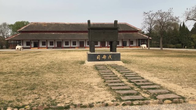 Walking in the Yin archaeology site in Yinxu, Anyang, China