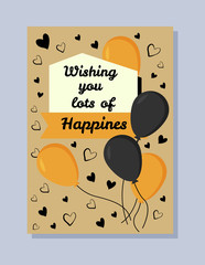 Wishing You Lots of Happiness Vector Illustration