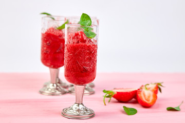 Summer refreshing strawberry granita