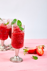 Summer refreshing strawberry granita