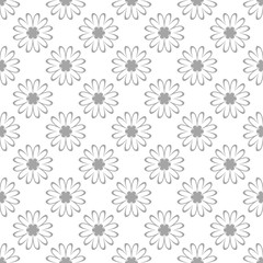 Fototapeta na wymiar Gray floral ornamental design on white. Seamless backround