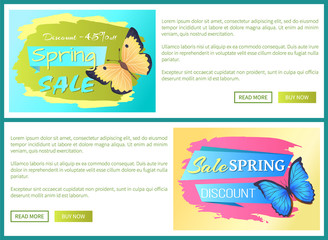 Spring Sale Poster Discount Color Butterflies Web