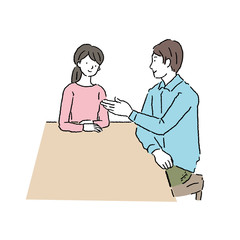 若い男女 カップル 夫婦 イラスト 上半身 Wall Mural Matsu 若い男女 カップル 夫婦 イラスト 上半身 Wall Mural Matsu
