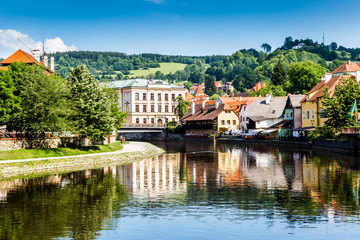 Fototapeta na wymiar Cesky Krumlov and Vltava river, Czech Republic.