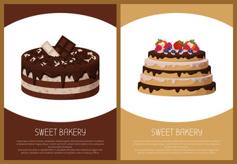 Cakes Variety Page Online Shop Vector Illustration