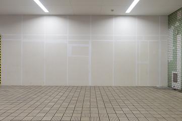 street wall background ,Industrial background, empty grunge urban street with warehouse brick wall