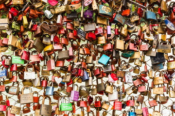 Fototapeta na wymiar Bridge of love. Salzburg, Austria.