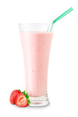 strawberry smoothie in glass