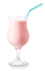 strawberry smoothie in glass