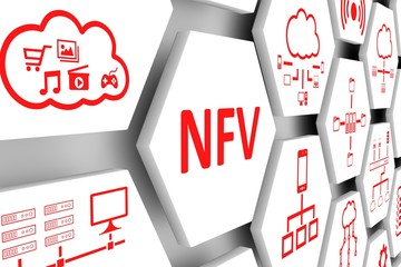 NFV concept cell background 3d illustration
