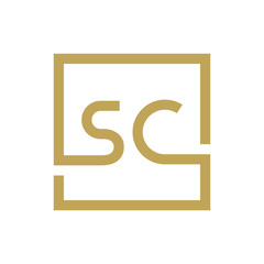 two letter logo line square SA TO SZ