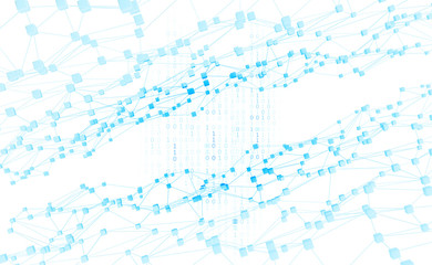 Neural networks and artificial intelligence. Concept of cyberspace. Abstract technological background 3d illustration