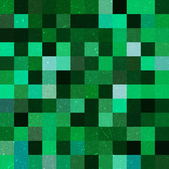 Vintage seamless abstract background with green quares, vector illustration