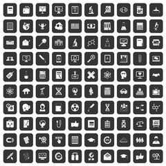 100 analytics icons set in black color isolated vector illustration