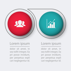 Vector infographic template for diagram, graph, presentation, chart, business concept with 2 options.