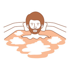 man in the bathtub vector illustration design