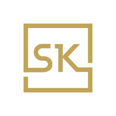 two letter logo line square SA TO SZ