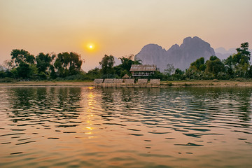 Fototapeta premium Nam Song river at Vang Vieng - Laos