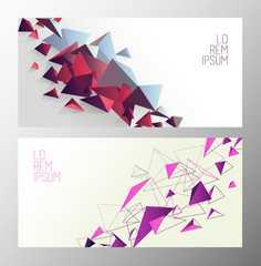 Set of book cover templates with polygonal shapes.