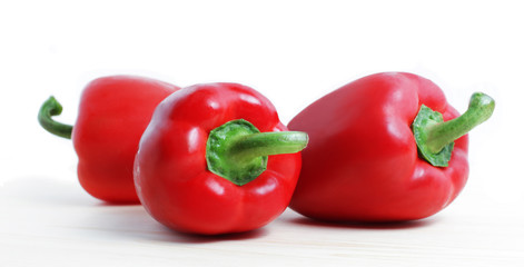 Red pepper. white background. 