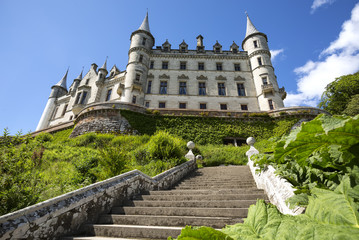 Obraz premium Dunrobin castle , palace and park in Sutherland, in the Highland area of Scotland, Great Britain.