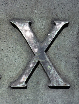 Written Wording In Distressed State Typography Found Letter X