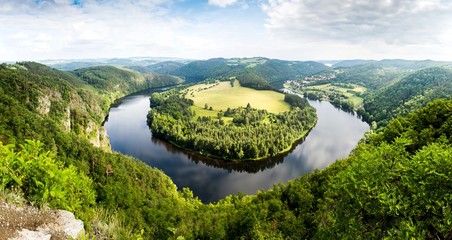 View of Vltava river from Solenice viewpoint, Czech Republic