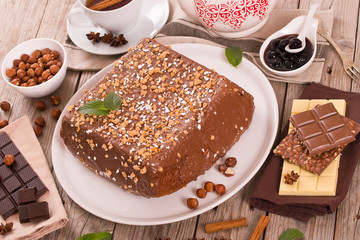 Chocolate hazelnut cake.