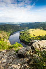 Obraz premium View of Vltava river from Solenice viewpoint, Czech Republic