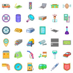 Fototapeta premium Auto mechanic icons set. Cartoon style of 36 auto mechanic vector icons for web isolated on white background