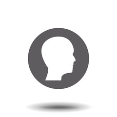 Human head or profile silhouette with open mouth isolated on white background icon vector