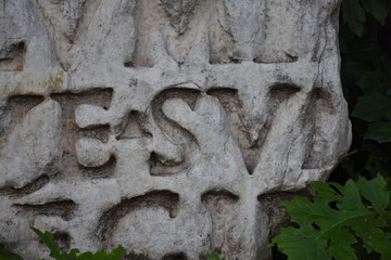 Rome,  view and details of the archaeological area of the Roman Forums