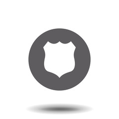 Sheriff badge with star icon vector, filled flat sign, solid pictogram isolated on white. Public safety symbol, logo illustration