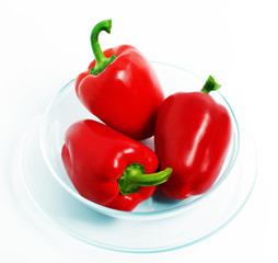 Red pepper on the plate.