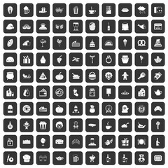 100 bounty icons set in black color isolated vector illustration