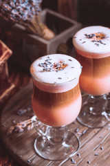 Morning latte in the vintage style