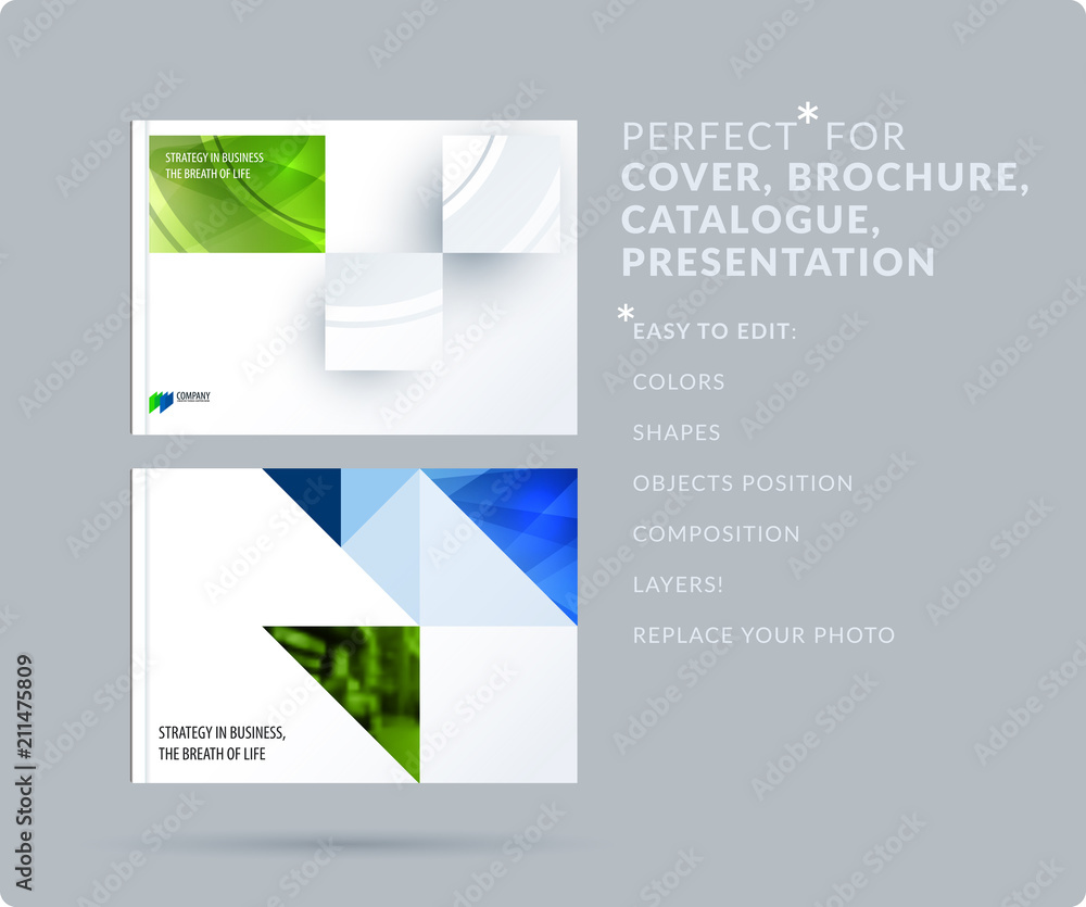 Poster square design presentation template with colourful rectangles shadows. abstract vector set of modern