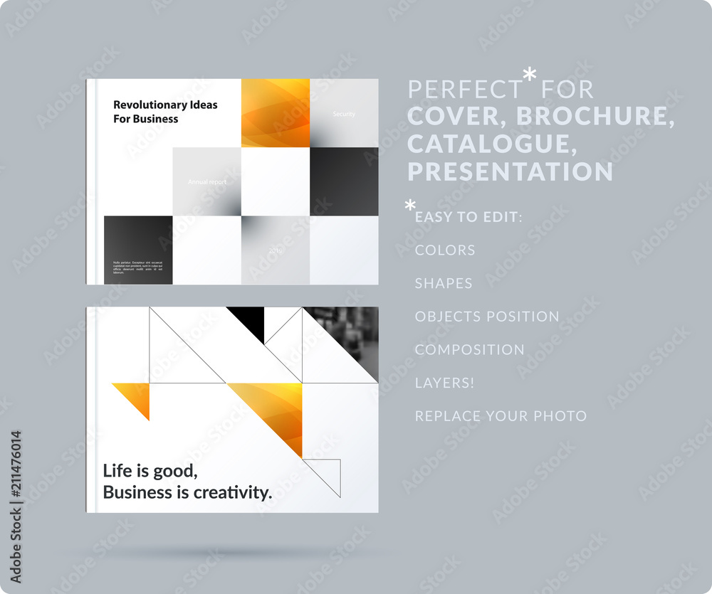 Poster square design presentation template with colourful rectangles shadows. abstract vector set of modern