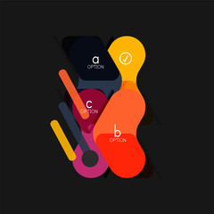 Flat design geometric infographics, arrow shape vector sticker or label, price tags, offer promotion badge, icon design, paper style layout for data graphic visualization step by step process, for