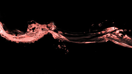 Waves of red water on a black background