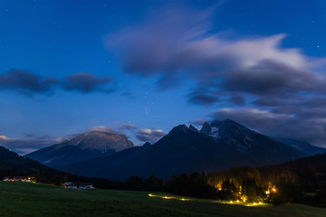 Night scenery Austrian Alps.