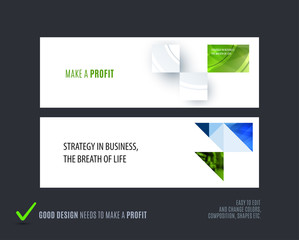 Abstract vector set of horizontal website banners with colourful flowers abstract shapes for web design.