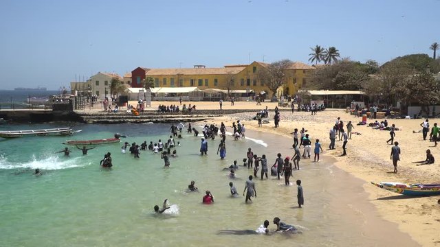 Black children in a African beach - Gore island, Dakar, Senegal
