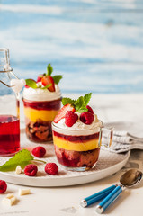 Fruit Cake, Jelly and Berry Individual Trifles