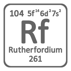 Periodic table element rutherfordium icon.