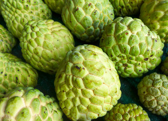 close up custard apples in the market