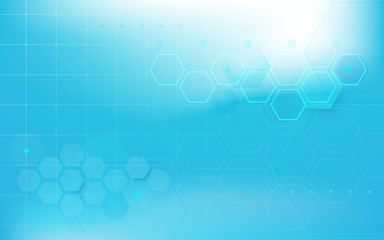 Abstract technology digital hi tech hexagons concept background