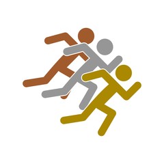 Let's run together, Running icon sign