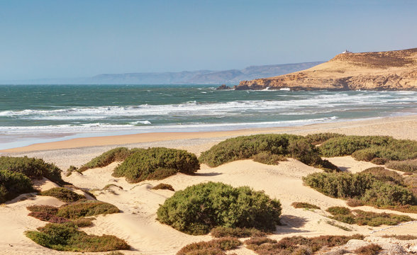 Dunes de sable vers Tamri au nord de Taghazout - Maroc